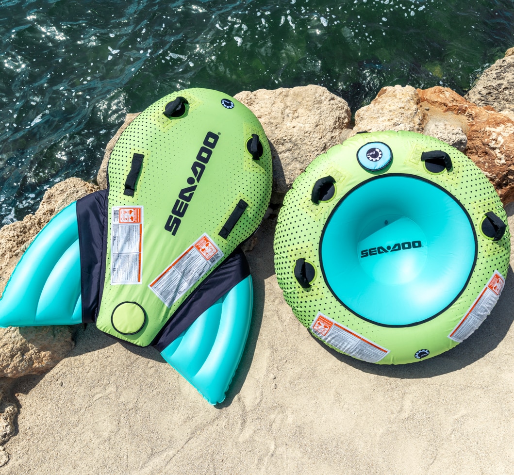 Aufblasbare Tubes der Marke Sea-Doo zur Verwendung mit unserer Reihe von Wassersport-Wasserfahrzeugen